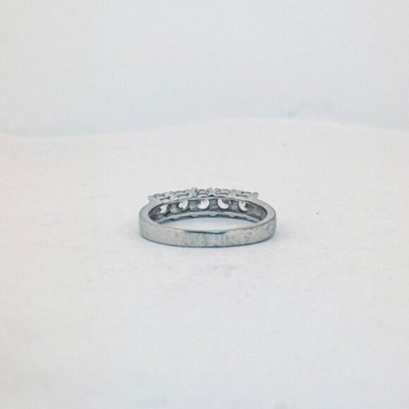 Vintage 925 Sterling Silver Five Stone CZ Band Ring Size 6.75 Estate Jewelry - Picture 4 of 11